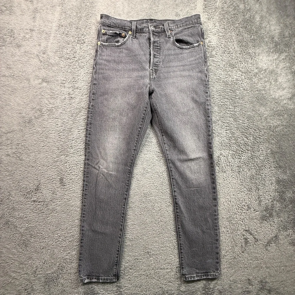 Levi's Premium 501 S Big E Button Fly Jeans Gray Stretch Denim Womens 29x30
